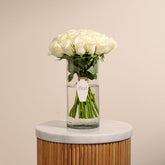 Pure White Roses Vase