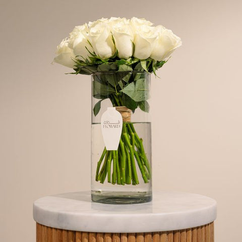 Pure White Roses Vase